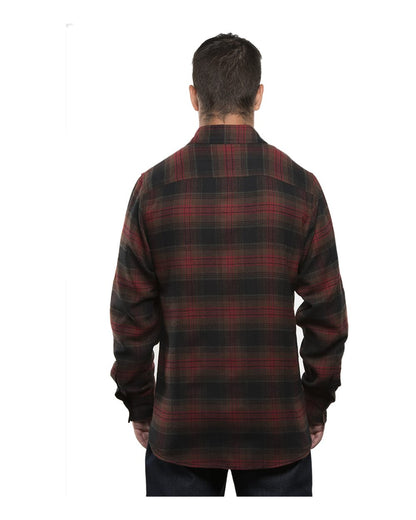 Burnside Yarn-Dyed Long Sleeve Flannel Shirt 8210 #color_Crimson