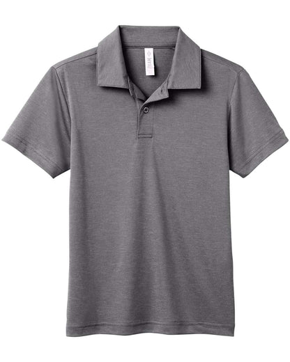 Team 365 Youth Zone Sonic Heather Performance Polo TT51HY #color_Dark Grey Heather