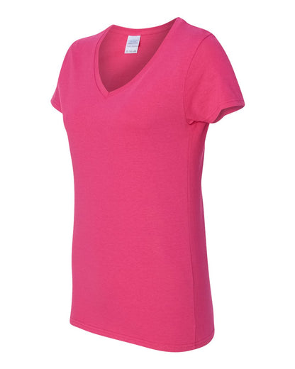 Gildan Women's Heavy Cotton™ V-Neck T-Shirt 5V00L #color_Heliconia