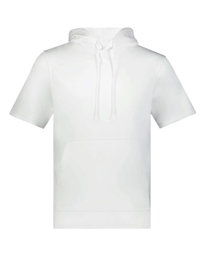 Augusta Sportswear Fleece Short Sleeve Hooded Pullover 6871 #color_White