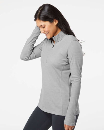 Adidas Women's Lightweight Mélange Quarter-Zip Pullover A476 #colormdl_Mid Grey Melange