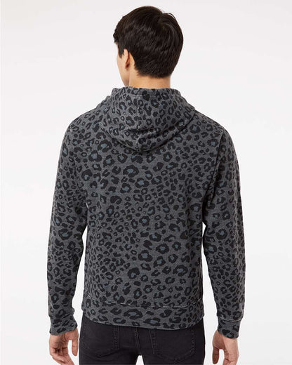 J. America Men's Triblend Fleece Hooded Sweatshirt 8871 #colormdl_Black Leopard Triblend