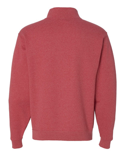 JERZEES Unisex Nublend® Cadet Collar Quarter-Zip Sweatshirt 995MR #color_Vintage Heather Red