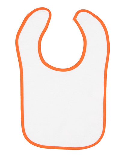 Rabbit Skins Infant Contrast Trim Terry Bib 1003 #color_Orange
