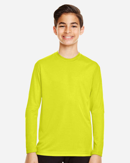 Team 365 Youth Zone Performance Long Sleeve T-Shirt TT11YL #colormdl_Safety Yellow