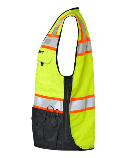 Kishigo Unisex Premium Black Series® Surveyors Vest S5002-5003 #color_Lime