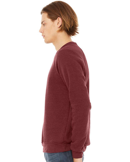 BELLA + CANVAS Sponge Fleece Raglan Crewneck Sweatshirt 3901 #colormdl_Cardinal Triblend