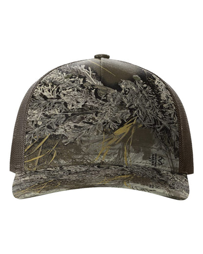 Richardson Five-Panel Printed Trucker Cap 112PFP #color_Realtree Max-1/ Brown