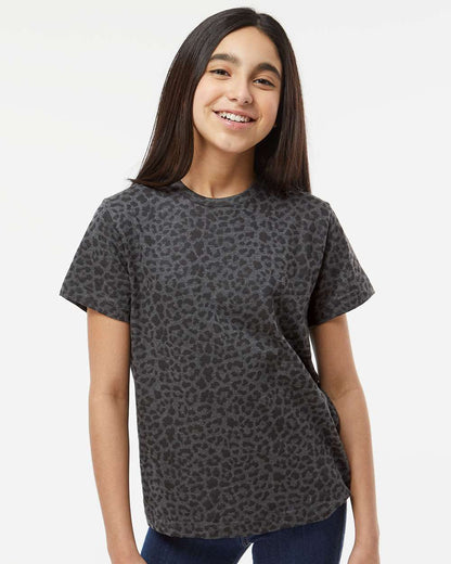 LAT Youth Fine Jersey Tee 6101 #colormdl_Black Leopard
