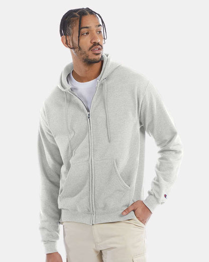 Champion Unisex Powerblend® Full-Zip Hooded Sweatshirt S800 #colormdl_Silver Grey