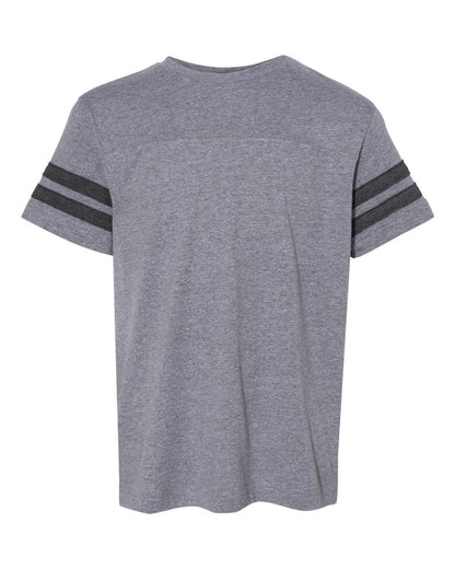 LAT Youth Football Fine Jersey Tee 6137 #color_Granite Heather/ Vintage Smoke