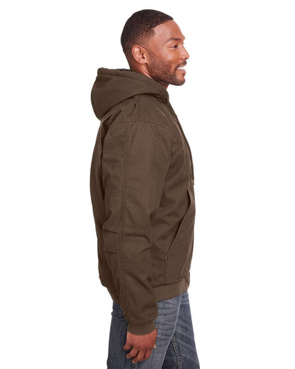 Berne Apparel Men's Tall Heartland Washed Cotton Duck Hooded Jacket HJ375T #colormdl_Bark