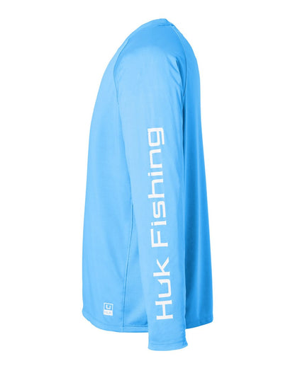 HUK Men's LoPro Pursuit Long Sleeve T-Shirt H12L009 #color_Marolina Blue