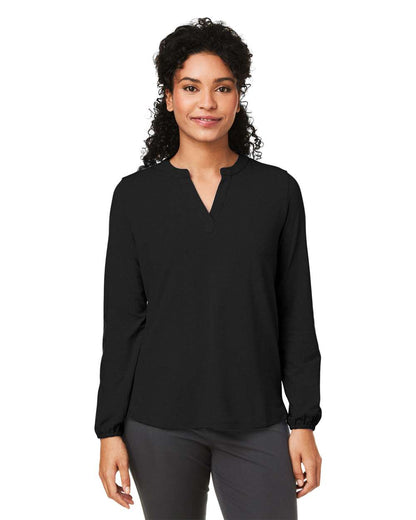 Devon & Jones Women's Raleigh Half-Placket Knit Top DP122W #colormdl_Black