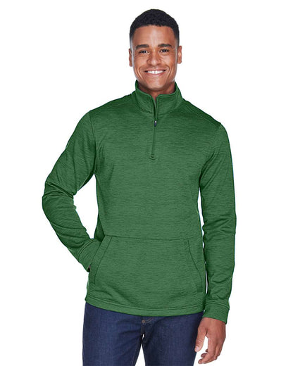 Devon & Jones Men's Newbury Mélange Fleece Quarter-Zip Pullover DG798 #colormdl_Forest Heather