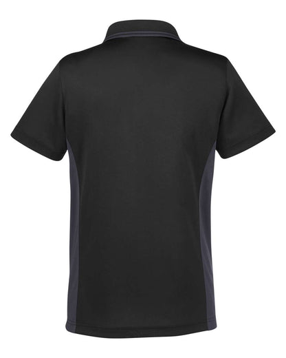 Harriton Women's Flash Snag Protection Plus IL Colorblock Polo M386W #color_Black/ Dark Charcoal