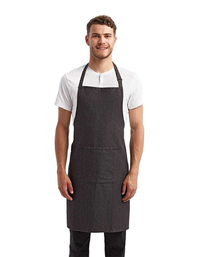 Artisan Collection by Reprime Recycled Pocket Bib Apron RP154 #colormdl_Black Denim