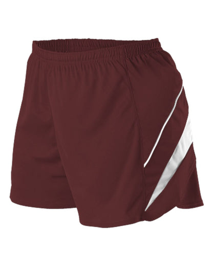 Alleson Athletic Women's Loose Fit Track Shorts R1LFPW #color_Maroon/ White