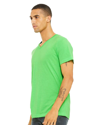 BELLA + CANVAS Heather CVC V-Neck Tee 3005CVC #colormdl_Neon Green