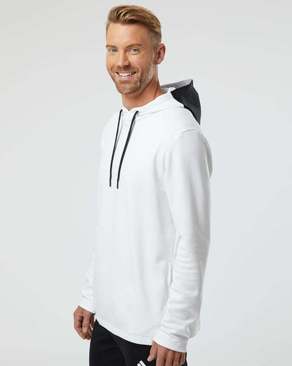 Adidas Textured Mixed Media Hooded Sweatshirt A530 #colormdl_White