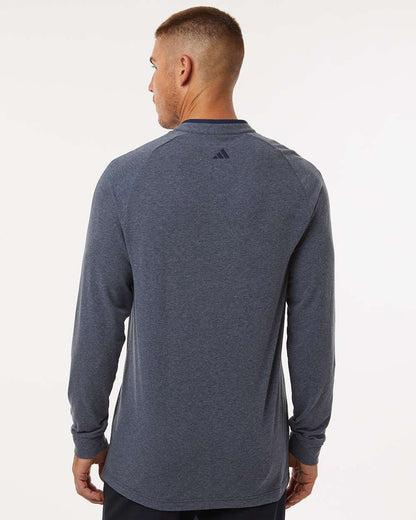 Adidas Men's Henley Long Sleeve T-Shirt A597 #colormdl_Collegiate Navy Melange