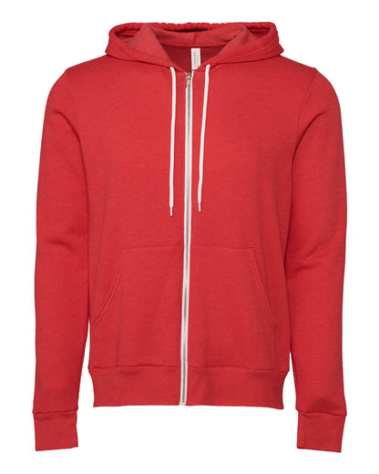 BELLA + CANVAS Sponge Fleece Full-Zip Hoodie 3739 #color_Heather Red