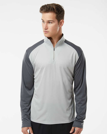 Badger Breakout Quarter-Zip Pullover 4231 #colormdl_Silver/ Graphite