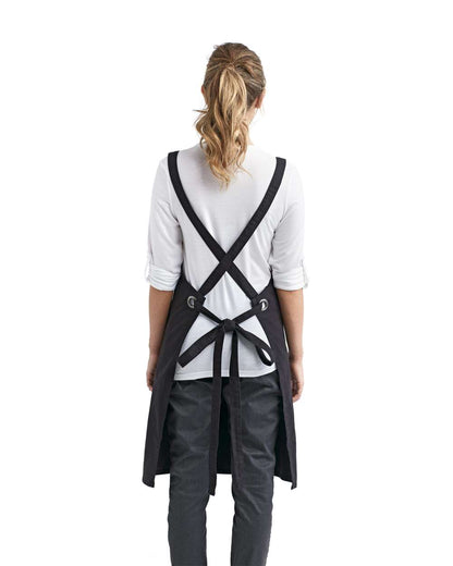 Artisan Collection by Reprime Cross Back Barista Bib Apron RP129 #colormdl_Black