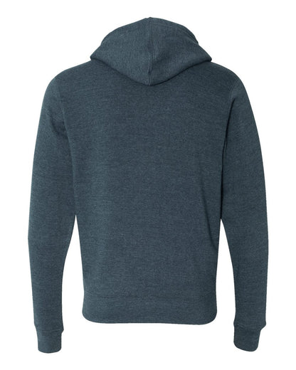 J. America Men's Triblend Full-Zip Hooded Sweatshirt 8872 #color_Navy Triblend