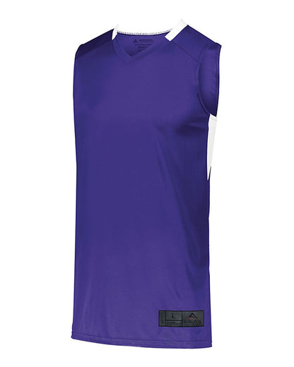 Augusta Sportswear Step-Back Basketball Jersey 1730 #color_Purple/ White