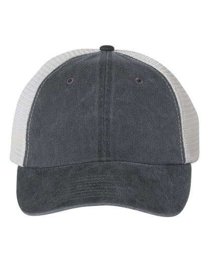 Valucap Pigment-Dyed Trucker Cap SP510 #color_Black/ Stone
