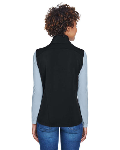 CORE365 Women's Cruise Two-Layer Fleece Bonded Soft Shell Vest CE701W #colormdl_Black
