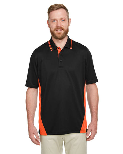 Harriton Men's Flash Snag Protection Plus IL Colorblock Polo M386 #colormdl_Black/ Team Orange