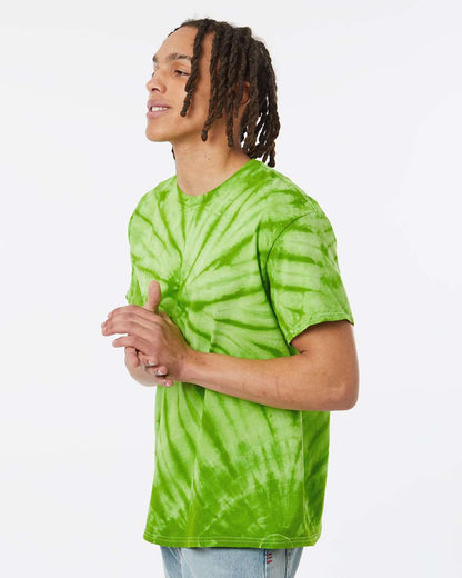 Dyenomite Cyclone Pinwheel Tie-Dyed T-Shirt 200CY #colormdl_Lime