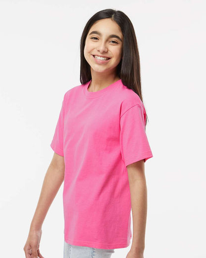 M&O Youth Gold Soft Touch T-Shirt 4850 #colormdl_Azalea