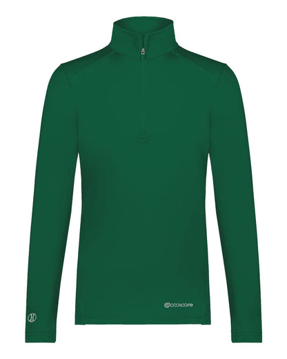 Holloway Women's CoolCore® Quarter-Zip Pullover 222340 #color_Dark Green