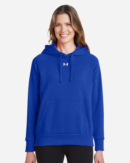 Under Armour Women's Rival Fleece Hooded Sweatshirt 1379500 #colormdl_Royal/ White
