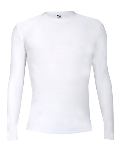 Badger Youth Pro-Compression Long Sleeve T-Shirt 2605 #color_White