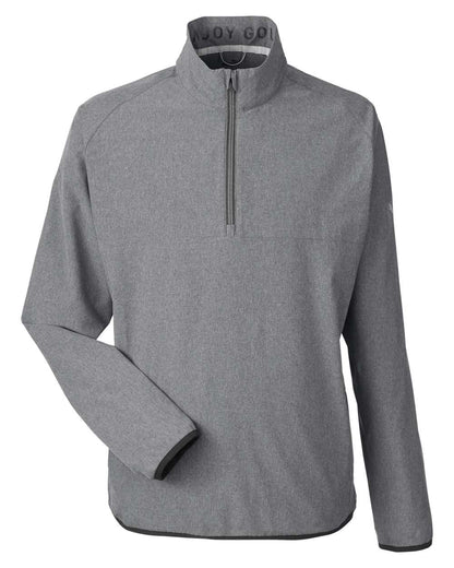 Puma Golf Men's Coastal Woven Quarter-Zip Pullover 538931 #color_Puma Black Heather
