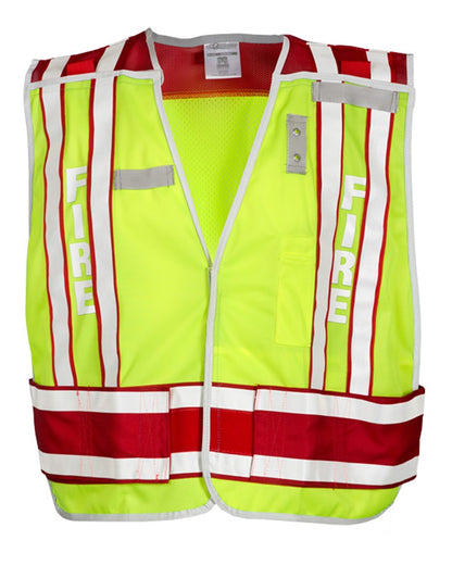 Kishigo Unisex Fire Vest 4003BV #color_Lime/ Red