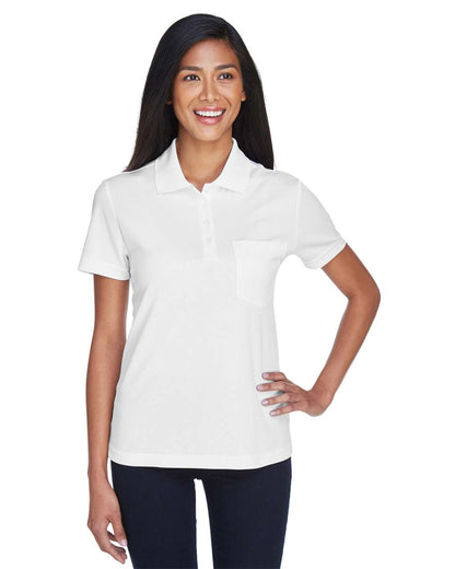 CORE365 Women's Origin Performance Piqué Polo with Pocket 78181P #colormdl_White