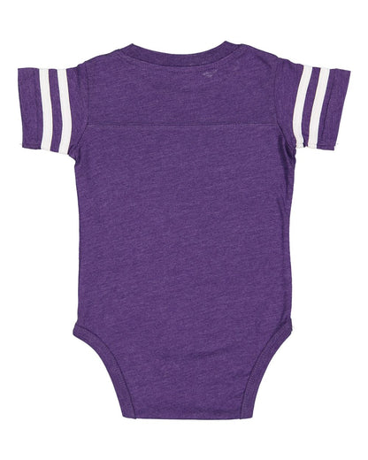 Rabbit Skins Infant Football Fine Jersey Bodysuit 4437 #color_Vintage Purple/ White