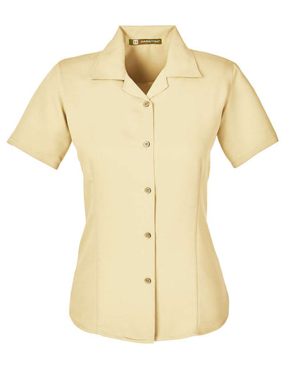 Harriton Women's Bahama Cord Camp Shirt M570W #color_Sand