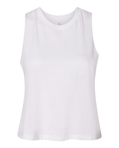 BELLA + CANVAS Women's Racerback Crop Tank 6682 #color_Solid White Blend