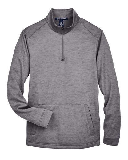 Devon & Jones Men's Newbury Mélange Fleece Quarter-Zip Pullover DG798 #color_Dark Grey Heather
