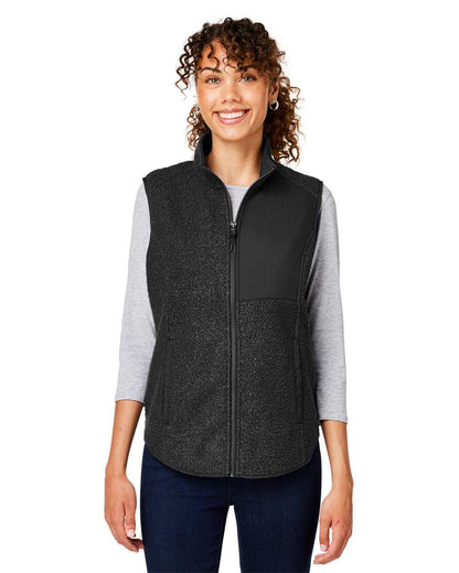 North End Women's Aura Sweater Fleece Vest NE714W #colormdl_Black/ Black