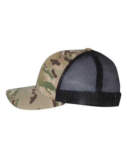 YP Classics Retro Trucker Cap 6606 #color_Multicam Green/ Black