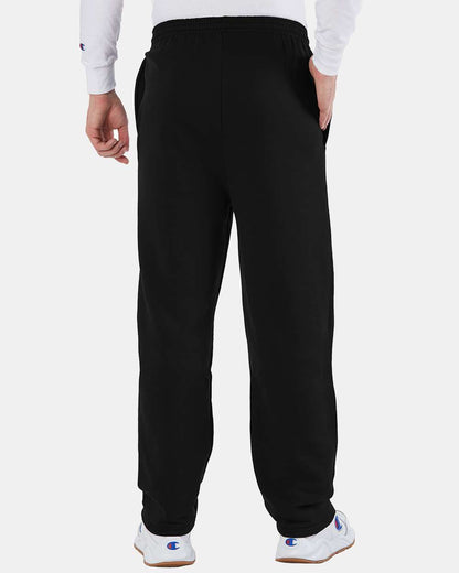 Champion Men's Powerblend® Open-Bottom Sweatpants with Pockets P800 #colormdl_Black