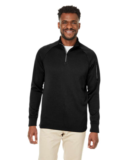 CORE365 Unisex Fusion ChromaSoft™ Fleece Quarter-Zip Pullover CE801 #colormdl_Black