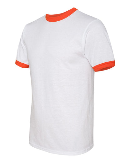 Augusta Sportswear 50/50 Ringer T-Shirt 710 #color_White/ Orange